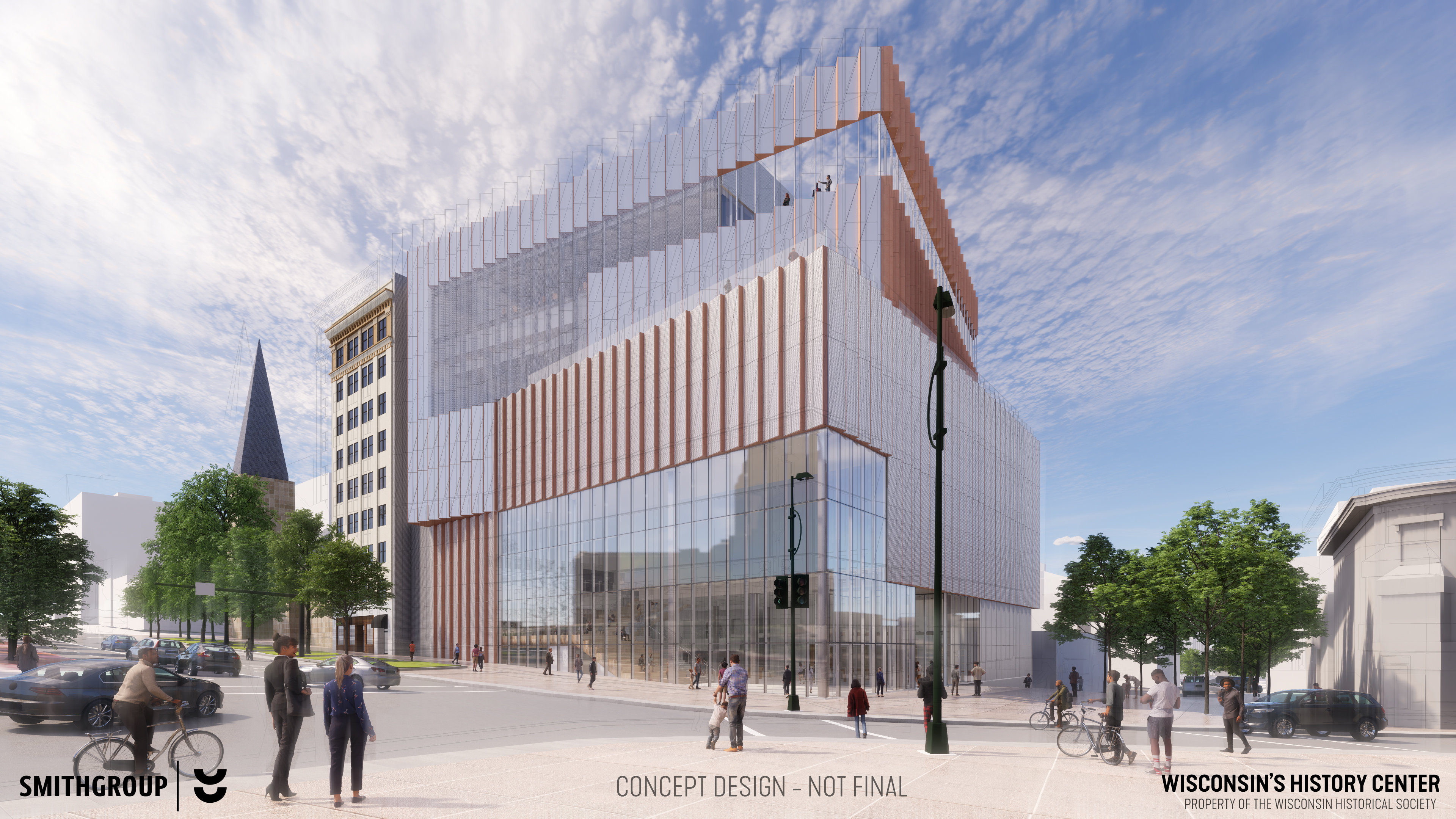 A conceptual rendering of the space and scale of the new history center.